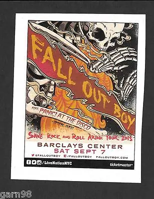 Fall Out Boy Panic At The Disco  Concert Handbill Mini Poster 2013 • $25.63