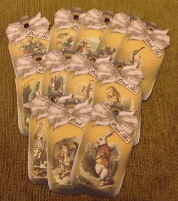 £4.99 • Buy 12 Drink Me Bottle Gift Tag Alice In Wonderland Birthday Party Wedding Favours