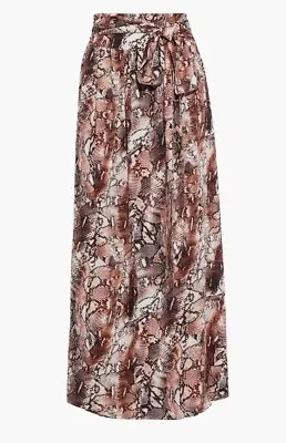 NEW Melissa Obadash Size Large Skirt Elsa Belted Snake Print Voile Maxi Skirt • $75