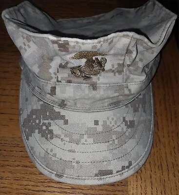 USMC Cover Garrison Marpat Digital Desert US Marine Corps Hat Cap Size Small • $15.86