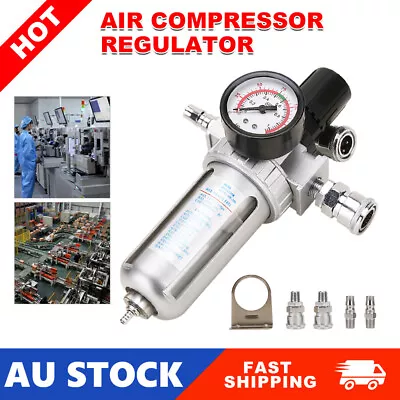 Air Compressor Moisture Oil Water Trap Filter Regulator Lubricator Mount Fitting • $25.85