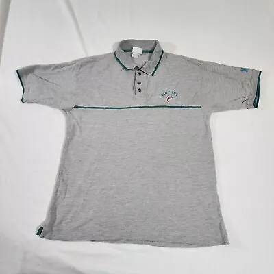Vintage NFL Miami Dolphins Polo Shirt Men's Gray Collared Short Sleeve Football • $7.50