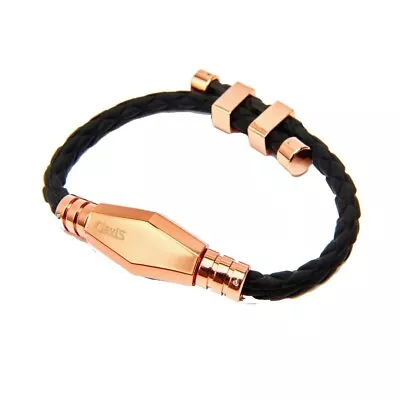 Clavis Ares Magnetic Therapy Sports Golf Health Bracelet Black Band Rose Gold • $169