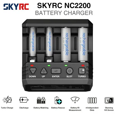 SKYRC NC2200 12V/2.0A 4 Slots Charger Analyzer NiMH/NiCD Battery Charger • £49.97