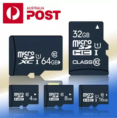 OZ Stock 4GB/8GB/16GB/32GB/64GB Micro SD SDHC Memory Card Flash TF Class 10 New • $8.45