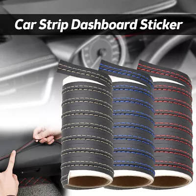 2M PU Leather Car Dashboard Decor Line Strip Sticker Moulding Trim Accessories • $7.75