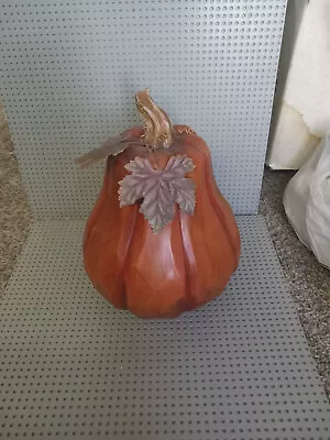 Resin Thanksgiving Pumpkin Harvest Autumn Fall Decorative Metal Leaves • $11.90