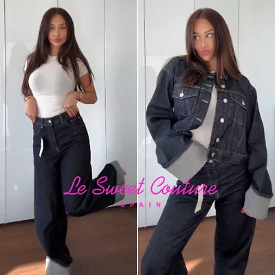 $64.40 • Buy Zara Woman Fw23 Dark Indigo Trf Turned Up Cuff Denim Jeans All Sizes 6045/205