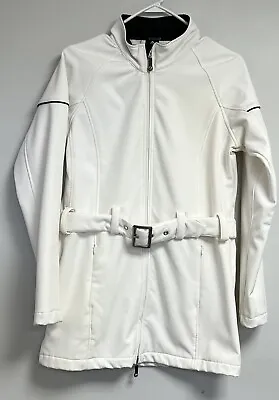 BOLLE Soft Shell Ski Jacket Womens Size M Adult White Coat Belted Snowboarding • $39.99