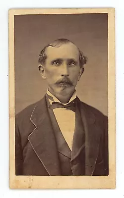 Antique CDV Circa 1870s Graham Handsome Rugged Man With Mustache Mexico MO • $14.99