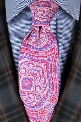 Lord R Colton Studio Tie - Pink & Blue Tapestry Woven Silk Necktie NEW • $39.99