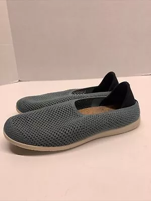 Mahabis Breathe In Slippers Shoes Slip On Open Knit Breathable Light Blue Size 8 • $39.99