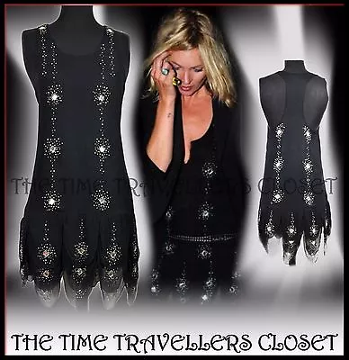 £95 • Buy Kate Moss Topshop Dress Beaded Gatsby Flapper 20s Vintage Deco Jazz UK 8 36 4 
