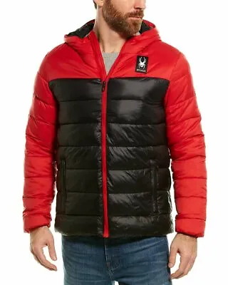 NEW Spyder Circuit Block Insulated Puffer Jacket Men's S-M-L Black / Racing Red • $69.95