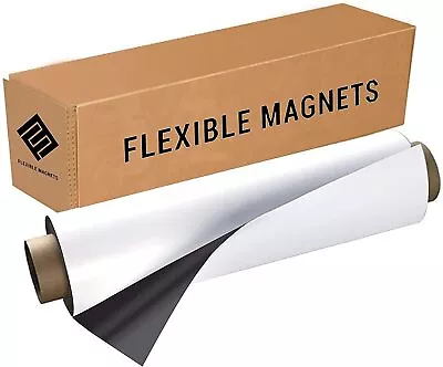 Flexible Magnets Flexible Vinyl Roll Of Magnet Sheets - White Super Strong & ... • $63.53