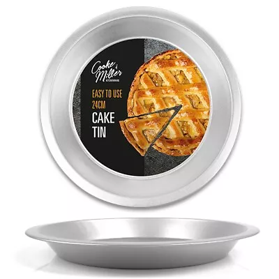 £7.76 • Buy 2x NON-STICK CAKE TINS Pastry Pizza Pie Tart Quiche Oven Baking Dish Pan 24cm