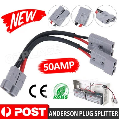 50Amp Anderson Style Plug Double Connector Y Adapter 6mm Automotive Solar Cable • $10.85