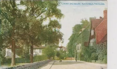 Salisbury Wiltshire -  The Close North Walk Colour  Postcard (1914) • £1.85