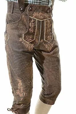 Bavarian Oktoberfest Lederhosen Antique Lamb Leather Tracht Bundhosen #HMBRG • $139.99