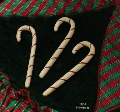 $5.95 • Buy Set Of 3 -- Resin Candy Cane 5  Christmas Ornaments 