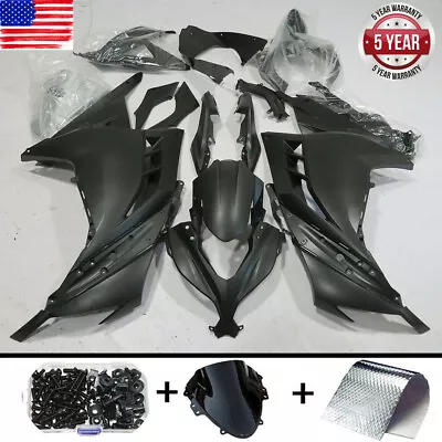 Matte Black Fairing Kit For Kawasaki Ninja 300 2013-2017 EX300 ABS Body+Bolt Set • $359.01