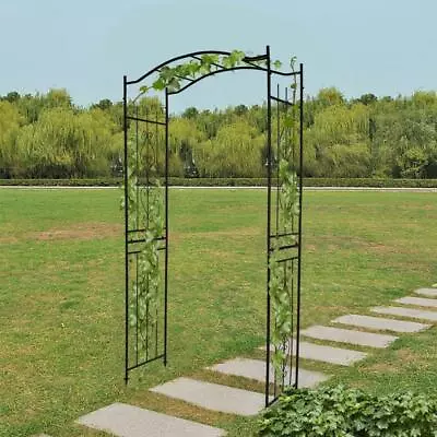 Outdoor Metal Garden Arch Gothic Arbor Garden Trellis For Climbing Plant Growing • $57.90