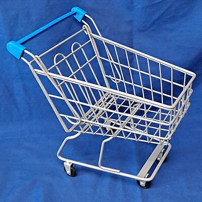 Min/Small METAL SHOPPING CART Rolling Wheels Toy Doll Decor Display 10  Basket • $23.99