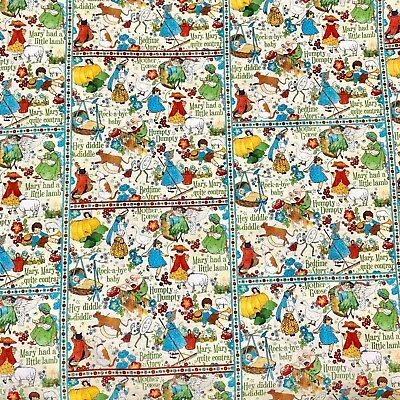 Nursery Rhymes Humpty Dumpty Mary Has A Little Lamb Sewing Quilt Cotton Fabric  • $13.50