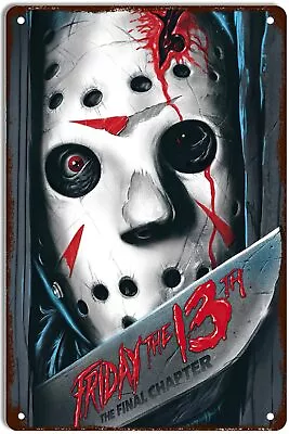 Metal Tin Sign Friday The 13th The Final Chapter Poster Horror Movie Wall Dec... • $21.30