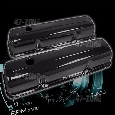 For 1957-76 Ford Bb Fe 352 390 406 427 428 Valve Covers - Black Steel • $47.81
