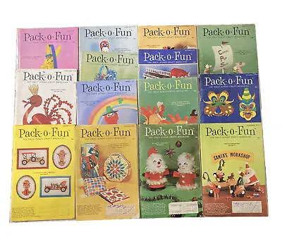 Vintage Lot Of  15 Pack O Fun Craft Magazine Instruction Books 1972-1974 Holiday • $34.99