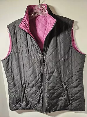 Cowgirl Tuff  Company Women's Reversible Puffer Vest Black Pink Size XL • $24