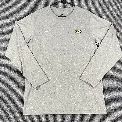 Missouri Tigers Mizzou Nike Mens Medium Gray Long Sleeve T Shirt Soft Light • $16.19