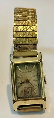 Vintage HAMILTON Working Windup Wristwatch   14k Gold Filled Case  Lot # 12 • $13.50