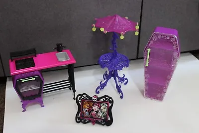 Monster High Doll House Kitchen Oven Furniture Table Closet Picture Umbrella Lot • $17.95