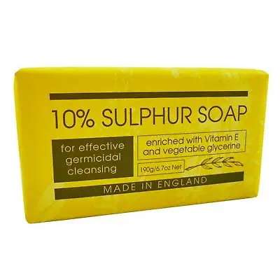 English Soap Company 10% Sulphur Soap Bar Vegan Vegetable Hand Wash Cleanser • £9.99