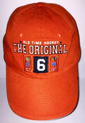 NHL Old Time Hockey Original 6 Hat / Cap - Adjustable Strap Back - Orange - Good • $11.99