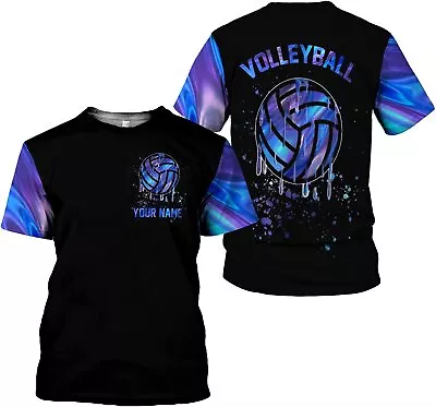 Personalized Name Volleyball Shirt 3D Girls Boys Volleyball T-Shirt Mom Dad Vol • $23.99