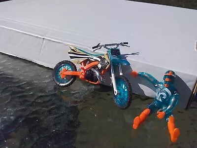 Rare Mxs Orange & Blue Motorcycle And Rider Figure Toy Mxs • $21.98