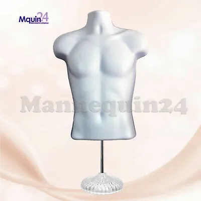 $54.85 • Buy NEW Male Mannequin Form + Stand,Torso Men Display TRADE SHOW Pant T-Shirt -WHITE