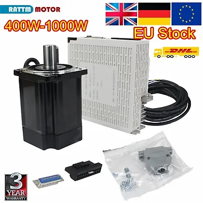 〖UK〗 1KW 750W 600W 400W AC Servo Motor Driver CNC Kit 3000rpm 220V 1.2N.m-3.8Nm • £144