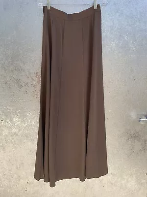 Vintage Brown Maxi Silk Skirt • $20
