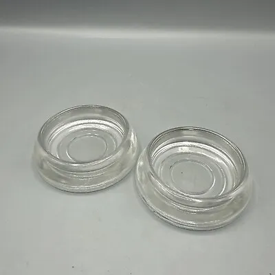 Vintage Clear Glass Furniture Coasters Floor Protector 3  Set/2 • $12.99