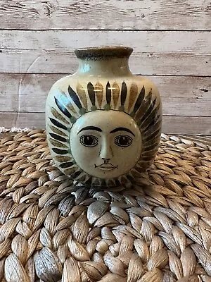 Vintage Carlos Villanueva Sun Face Small Mexican Folk Art Pottery Vase Jug • $27