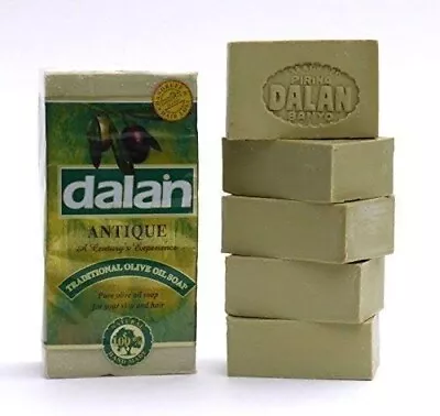 5 X 180g Bar Natural 100% Pure Olive Oil Soap Dalan Turkish Bath Handmade Turkey • £5.74