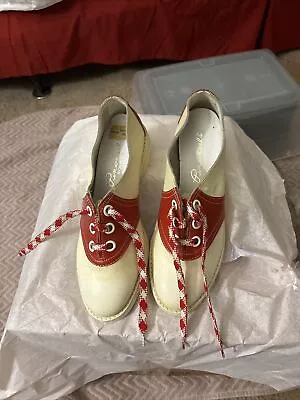 Vintage Pinwheels Red & White Saddle Shoes Size 8.5 • $49.75