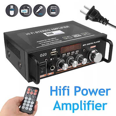 Bluetooth Audio Amplifier Receiver Home Stereo Power Amp Remote USB Music Player • $35.19