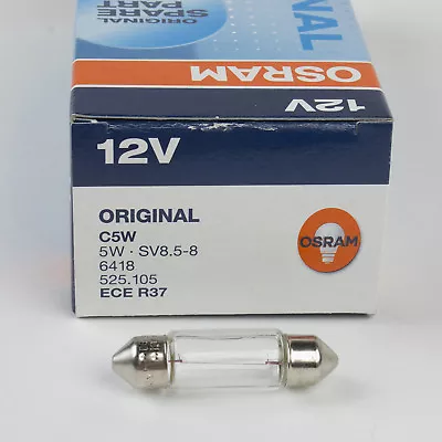 C5W 6418 36mm OSRAM 5W 12V Auto Original Number Plate Interior QTY=1 • $6.99