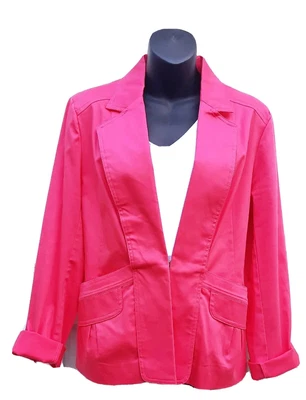 $22.50 • Buy V Cristina Womens Pink Cotton Blazer Jacket Size Med Lined