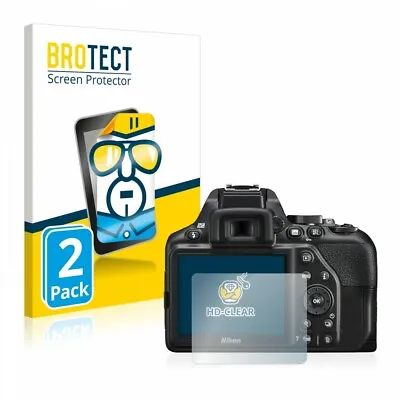Nikon D3500 2 X BROTECT® HD-Clear Screen Protector Hard-coated Anti-Scratch • $29.44